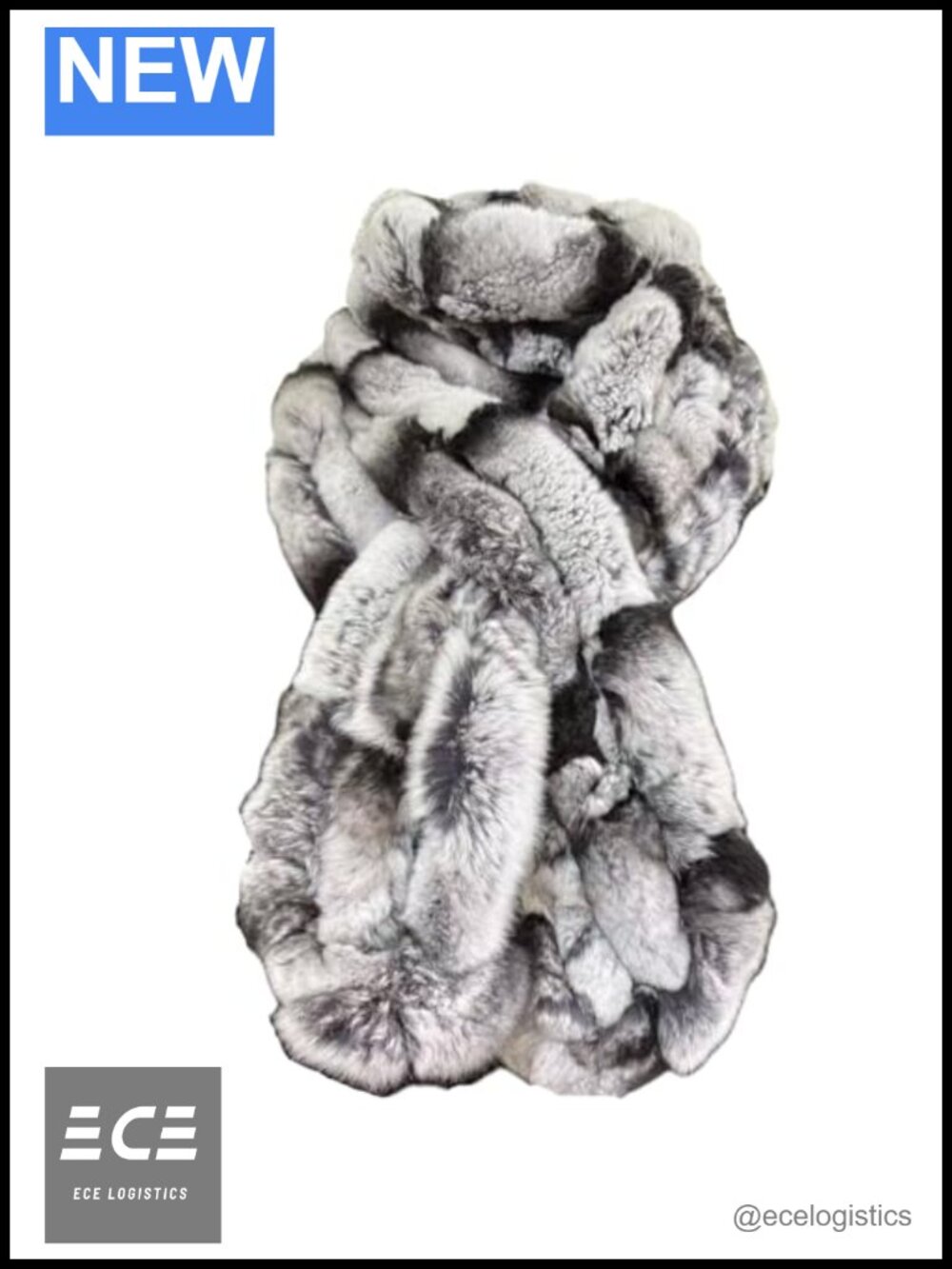 Genuine Rabbit Fur Neck Warmer Long Winter Scarf Women's Cold Weather Wrap